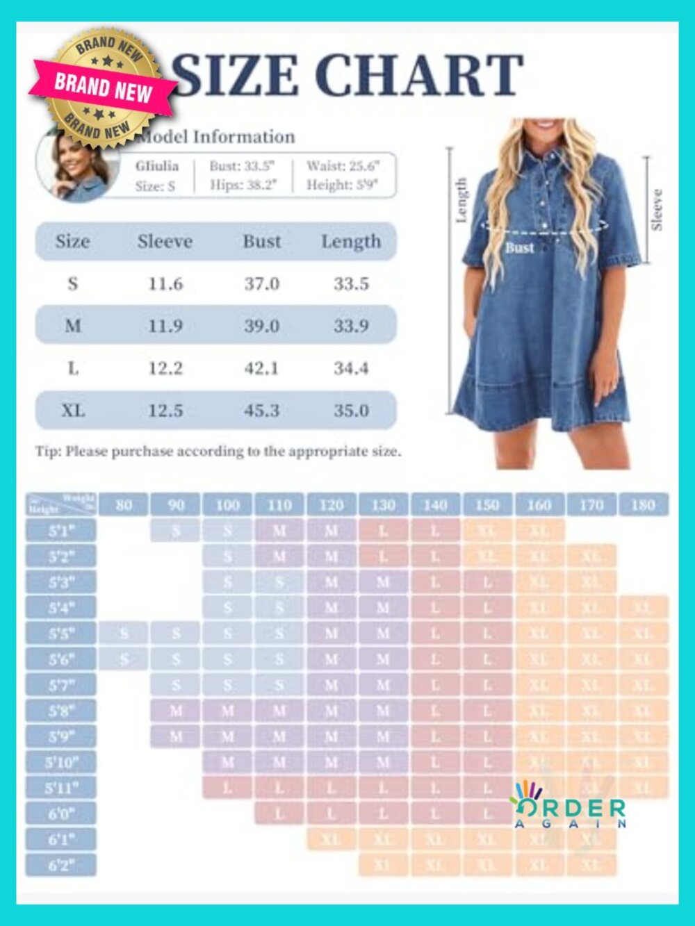 Denim Shirt Dress Mini A-Line Casual Chic Collared Short Sleeve Pockets - Picture 6 of 7